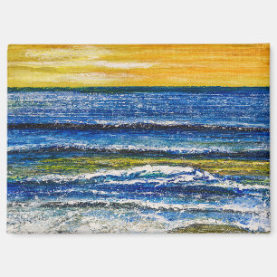 Aimant - Coucher de soleil et vagues marines