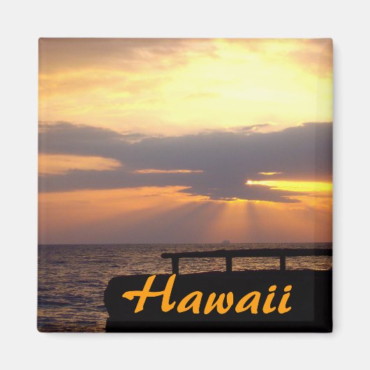 Aimant Coucher de soleil Hawaii Horizon (Devant)