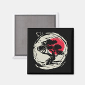 Aimant Coucher de soleil japonais Bonsai Art (Recto/Verso)