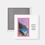 Aimant Coucher de soleil Magnet-NaPali, Kauai, Hawaii (Recto/Verso)