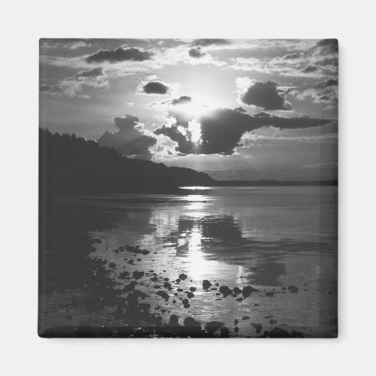 Aimant Coucher de soleil noir - Étude sur l'aimant monoch (Devant)