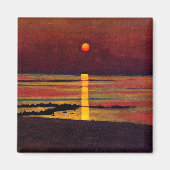 Aimant Coucher de soleil, peinture d'art (Devant)