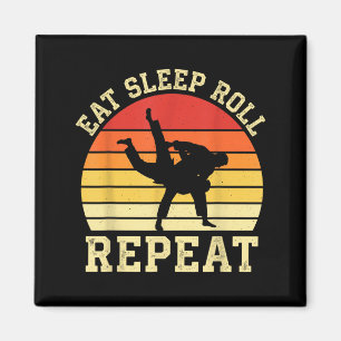Aimant Coucher de soleil rétro BJJ Jiu-Jitsu Brésilien La