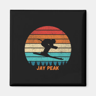 Aimant Coucher de soleil rétro Jay Peak Vermont Ski Skieu