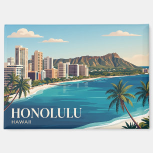 Aimant Coucher de soleil sur Honolulu Hawaï