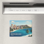 Aimant Coucher de soleil sur Honolulu Hawaï (In Situ (Lave-vaisselle))