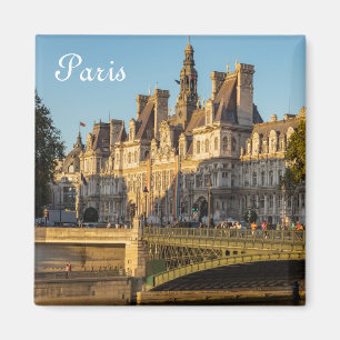 Aimant Coucher de soleil sur Hôtel de Ville à Paris, Fran