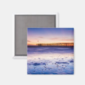 Aimant Coucher de soleil sur la jetée et la plage de Vent (Recto/Verso)