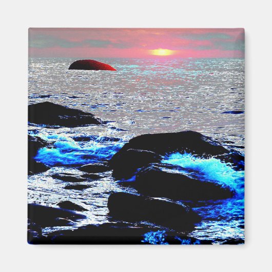 Aimant Coucher de soleil sur la mer..... (Devant)