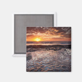 Aimant Coucher de soleil sur la plage, Californie (Recto/Verso)