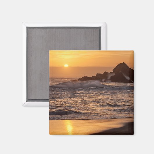 Aimant Coucher De Soleil Sur La Plage De Pfeiffer (Recto/Verso)