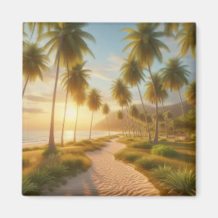 Aimant coucher de soleil sur la plage des Caraïbes/tropic