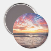 Aimant Coucher de soleil sur la plage et la mer (Recto/Verso)