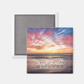 Aimant Coucher de soleil sur la plage et la mer (Recto/Verso)