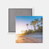 Aimant Coucher de soleil sur la plage tropicale | Républi (Recto/Verso)