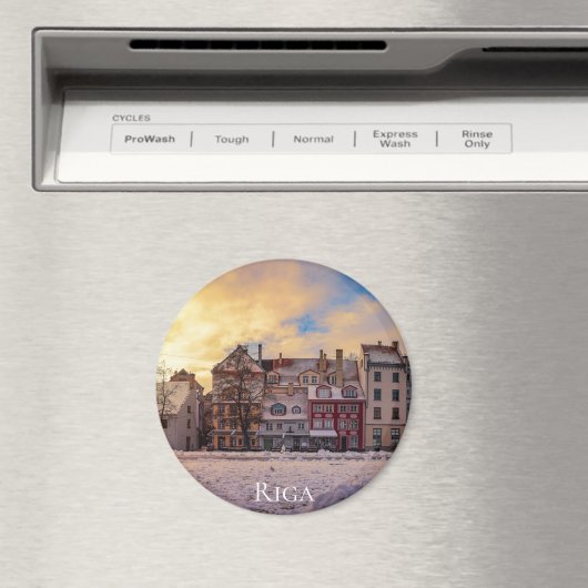 Aimant Coucher de soleil sur la rue à Riga (In Situ (Lave-vaisselle))