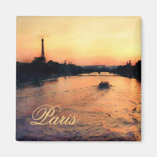 Aimant Coucher de soleil sur la Seine à Paris, France Mag