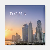 Aimant Coucher de soleil sur la ville de Doha, Qatar (Devant)