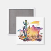 Aimant coucher de soleil sur le désert mexicain (Recto/Verso)