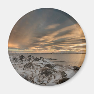 Aimant Coucher de soleil sur le lac Myvatn, Islande
