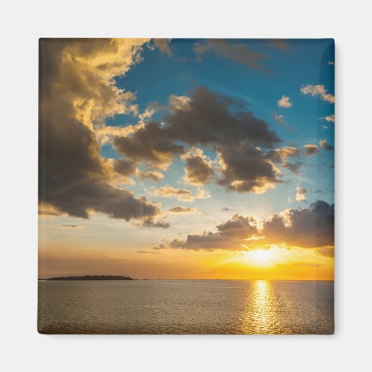 Aimant Coucher de soleil sur l'océan, Fidji (Devant)