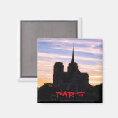 Aimant Coucher de soleil sur Notre Dame de Paris - Paris, (Recto/Verso)