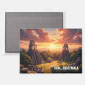 Aimant Coucher de soleil sur Tikal Guatemala (Recto/Verso)