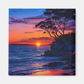Aimant Coucher de soleil tropical (Devant)