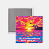 Aimant Coucher de soleil tropical  (Recto/Verso)