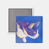 Aimant Coucher de soleil Tuxedo Chat Pet Art Magnat perso (Recto/Verso)