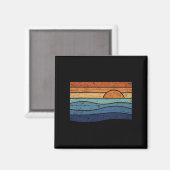 Aimant Coucher de soleil vintage (Recto/Verso)