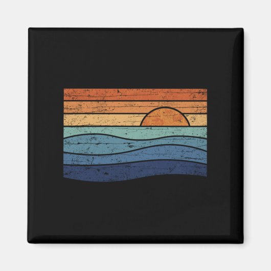 Aimant Coucher de soleil vintage (Devant)