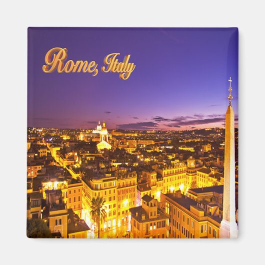 Aimant Coucher de soleil violet à Rome, Italie (Devant)