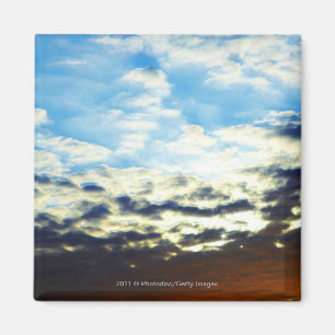 Aimant Coucher du soleil bleu orange rouge avec des
