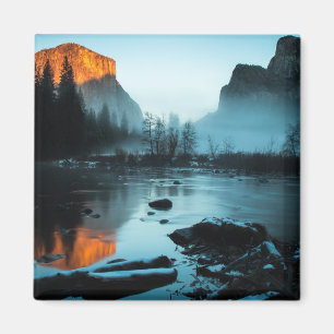 Aimant Coucher du soleil brumeux dans Yosemite