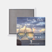 Aimant Coucher Du Soleil Sur Le Mariage De Plage Économis (Recto/Verso)