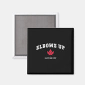 Aimant Coudes relevés gants éteints Fun Hockey Drapeau Ca (Recto/Verso)