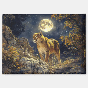 Aimant Cougar in the Moonlight Wildlife Art