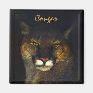 Aimant Cougar Mountain Lion Big Cat Art Designer
