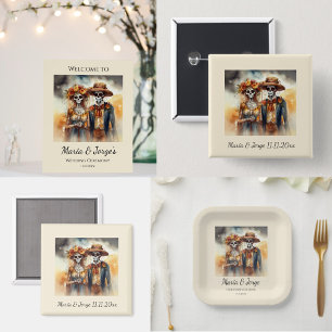 Aimant Couleur d'eau mariage Dia de los Muertos