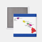 Aimant Couleur des îles Hawaiiennes (Recto/Verso)