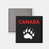 Aimant Couleur d'impression du pied d'animal du Canada (Recto/Verso)