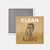 Aimant Couleur du symbole de hibou (Recto/Verso)