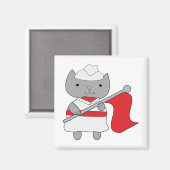 Aimant Couleur Garde Chat Rouge Blanc (Recto/Verso)