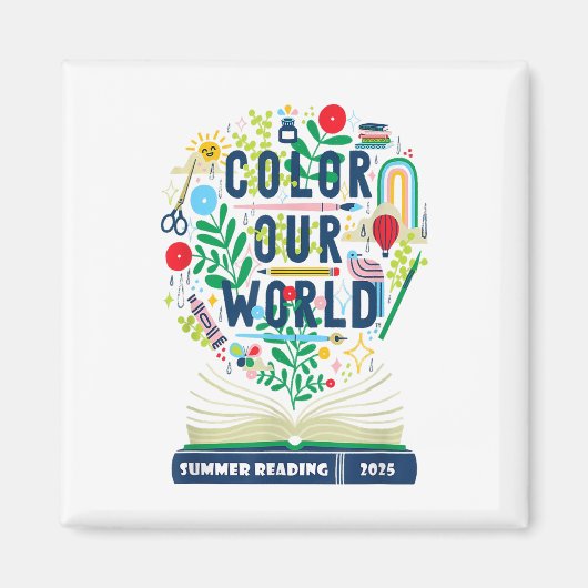 Aimant Couleur Notre Monde Lecture Été 2025 Boho Wildflow (Devant)