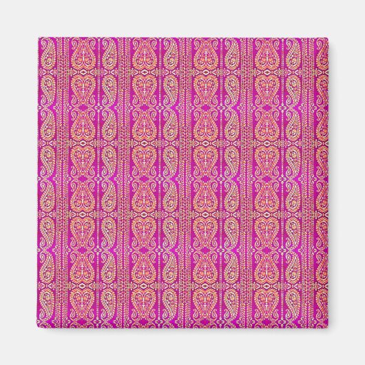 Aimant Couleur Rose Paisley rayé (Devant)
