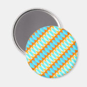 Aimant Couleur Turquoise Bleu Orange Jaune Motif (Recto/Verso)