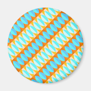 Aimant Couleur Turquoise Bleu Orange Jaune Motif
