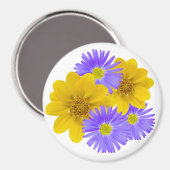 Aimant Couleur violet Jaune Mixte Photos Fleurs sauvages (Recto/Verso)