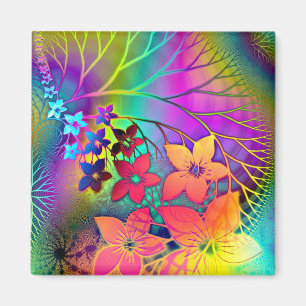 Aimant Couleurs arc-en-ciel Motif Floral